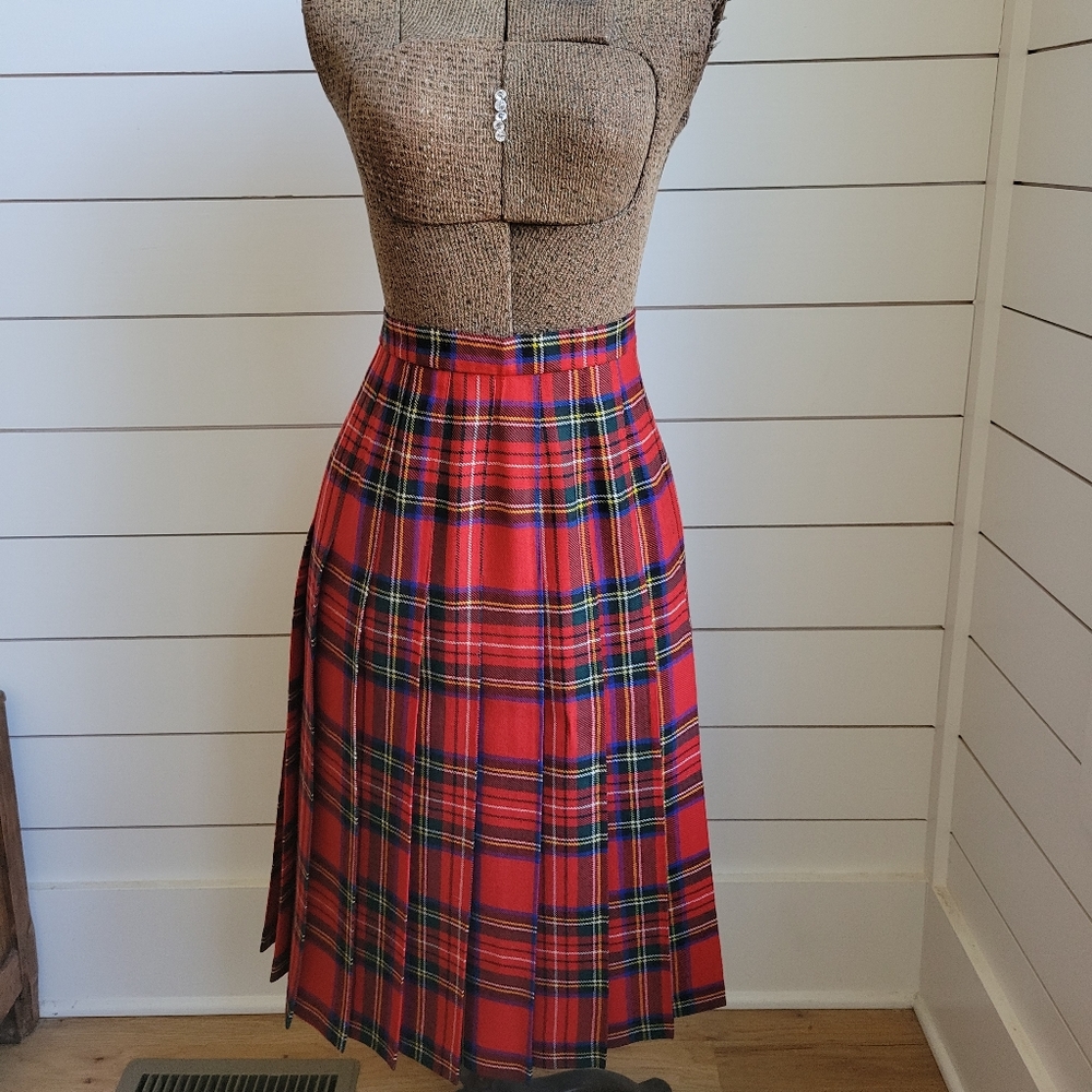 Vintage Edinburgh Wool Plaid Skirt